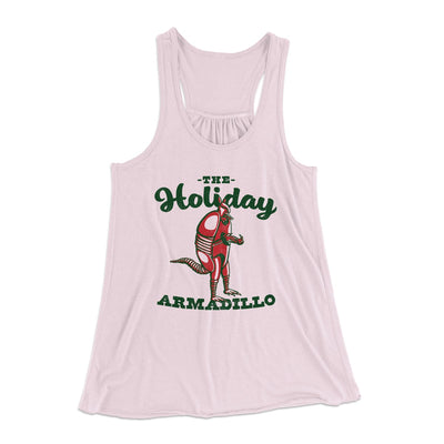 The Holiday Armadillo Women's Flowey Tank Top Soft Pink | Funny Shirt from Famous In Real Life