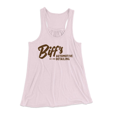 Biff's Auto Detailing Women's Flowey Tank Top Soft Pink | Funny Shirt from Famous In Real Life