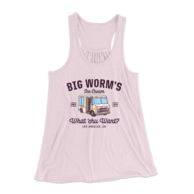 Big Worm's Ice Cream Women's Flowey Tank Top Soft Pink | Funny Shirt from Famous In Real Life