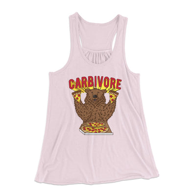 Carbivore Funny Women's Flowey Tank Top Soft Pink | Funny Shirt from Famous In Real Life
