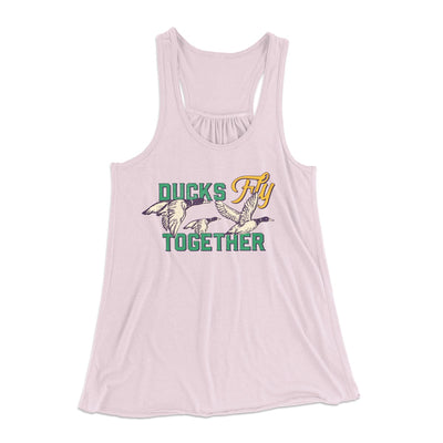 Ducks Fly Together Women's Flowey Tank Top Soft Pink | Funny Shirt from Famous In Real Life