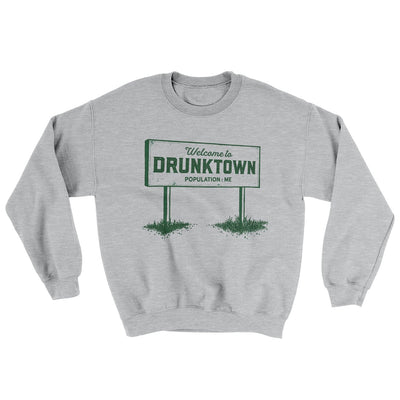 Welcome to Drunktown Ugly Sweater Sport Grey | Funny Shirt from Famous In Real Life