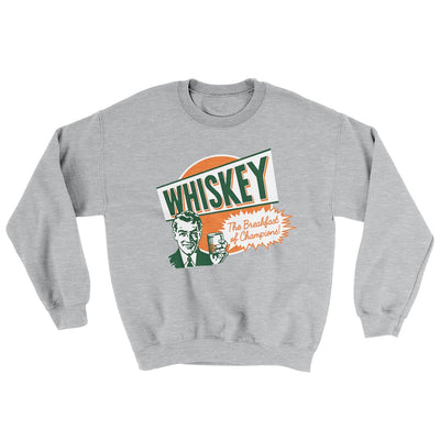 Whiskey For Breakfast Ugly Sweater Sport Grey | Funny Shirt from Famous In Real Life