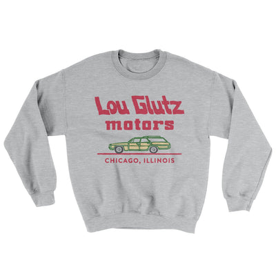 Lou Glutz Motors Men/Unisex Ugly Sweater Sport Grey | Funny Shirt from Famous In Real Life