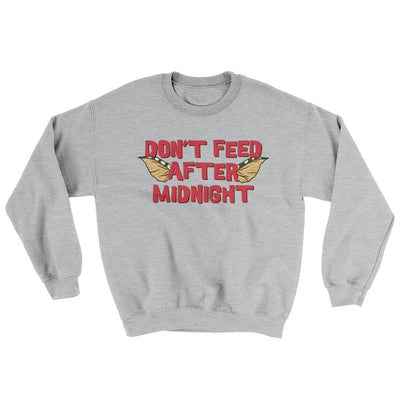 Don't Feed After Midnight Ugly Sweater Sport Grey | Funny Shirt from Famous In Real Life