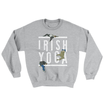 Irish Yoga Ugly Sweater Sport Grey | Funny Shirt from Famous In Real Life