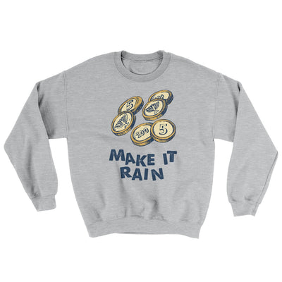 Make it Rain Gelt Ugly Sweater Sport Grey | Funny Shirt from Famous In Real Life