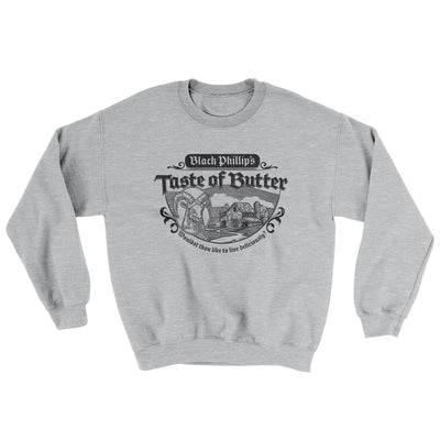 Black Phillip's Taste Of Butter Ugly Sweater Sport Grey | Funny Shirt from Famous In Real Life