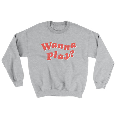 Wanna Play? Ugly Sweater Sport Grey | Funny Shirt from Famous In Real Life
