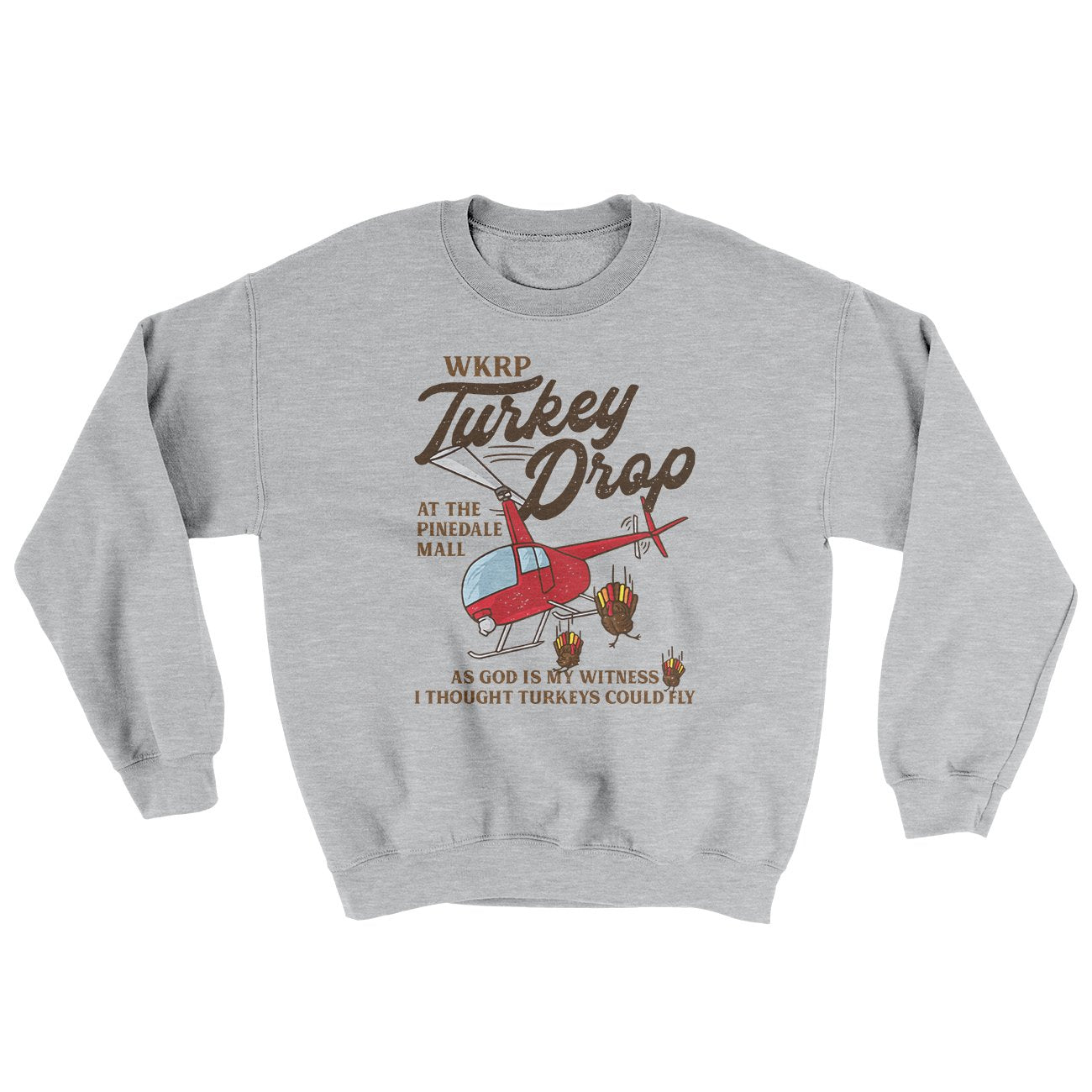 WKRP Turkey Drop Ugly Sweater | Funny Shirt from Famous In Real Life