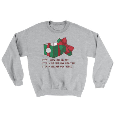 Dick In A Box Ugly Sweater Sport Grey | Funny Shirt from Famous In Real Life