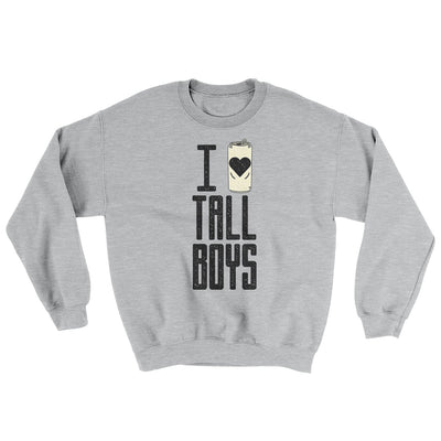 I Love Tall Boys Ugly Sweater Sport Grey | Funny Shirt from Famous In Real Life