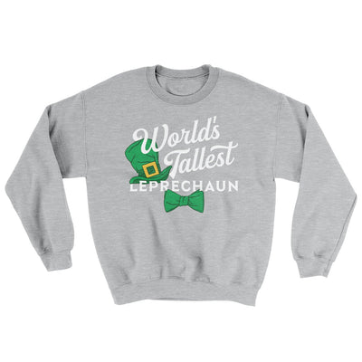 World's Tallest Leprechaun Ugly Sweater Sport Grey | Funny Shirt from Famous In Real Life