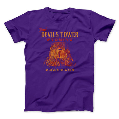 Visit Devils Tower Funny Movie Men/Unisex T-Shirt Team Purple | Funny Shirt from Famous In Real Life