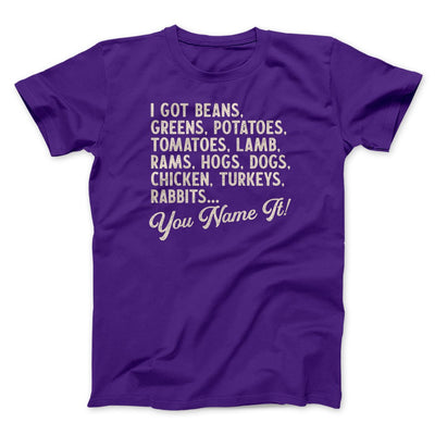You Name It Funny Thanksgiving Men/Unisex T-Shirt Team Purple | Funny Shirt from Famous In Real Life