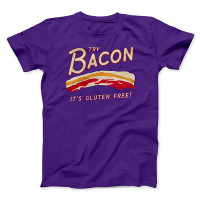 Try Bacon Men/Unisex T-Shirt Team Purple | Funny Shirt from Famous In Real Life