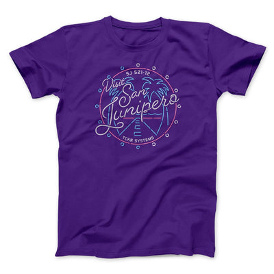 Visit San Junipero Funny Movie Men/Unisex T-Shirt Team Purple | Funny Shirt from Famous In Real Life