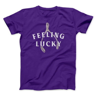 Feeling Lucky Funny Thanksgiving Men/Unisex T-Shirt Team Purple | Funny Shirt from Famous In Real Life