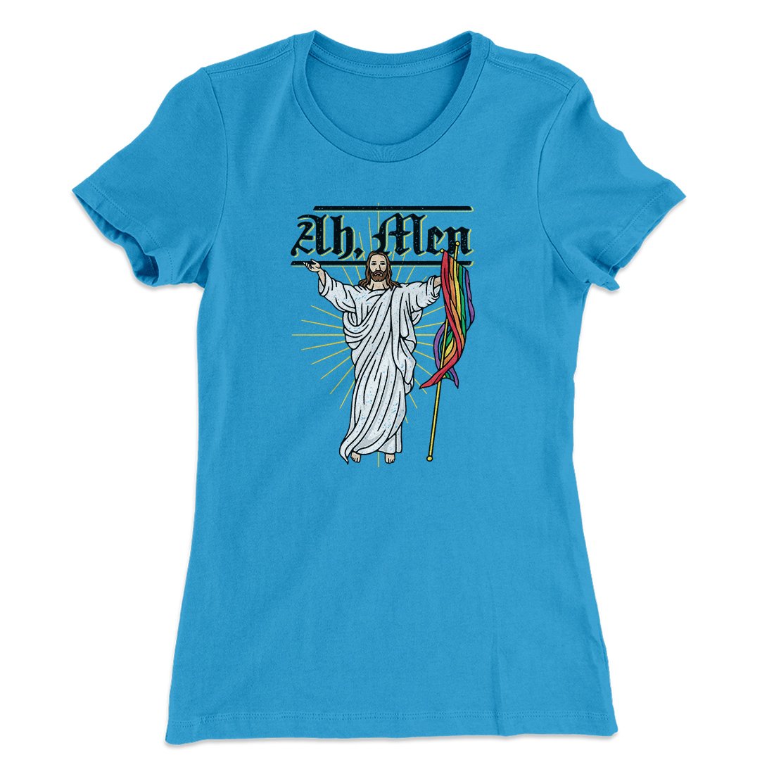 Ah, Men Women's T-Shirt Turquoise | Funny Shirt from Famous In Real Life