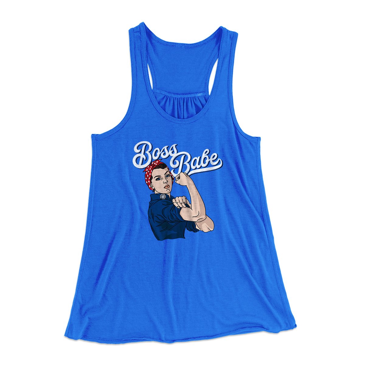 Boss Babe Women's Flowey Tank Top Royal | Funny Shirt from Famous In Real Life