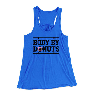 Body By Donuts Women's Flowey Tank Top True Royal | Funny Shirt from Famous In Real Life