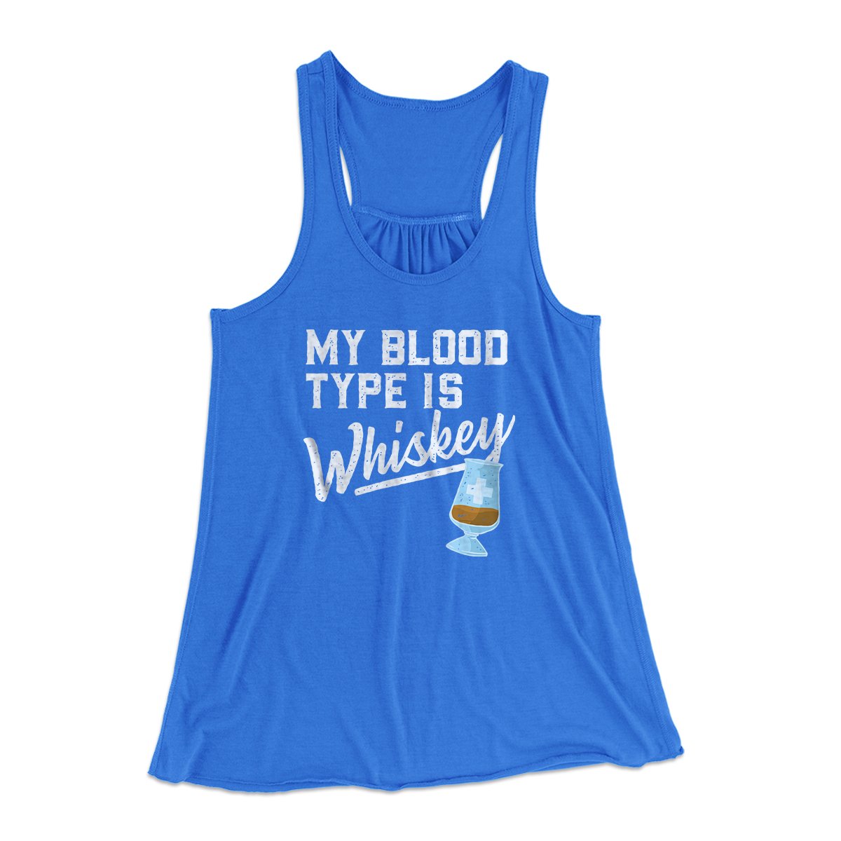 My Blood Type Is Whiskey Women's Flowey Tank Top | Funny Shirt from Famous In Real Life