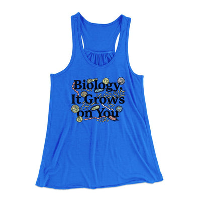 Biology: It Grows On You Women's Flowey Tank Top True Royal | Funny Shirt from Famous In Real Life
