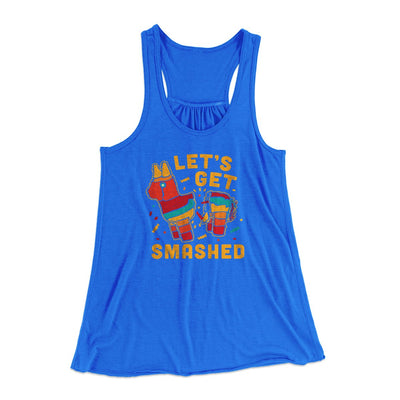 Let's Get Smashed Women's Flowey Tank Top True Royal | Funny Shirt from Famous In Real Life