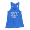 Barley & Hops & Water & Yeast Women's Flowey Tank Top True Royal | Funny Shirt from Famous In Real Life