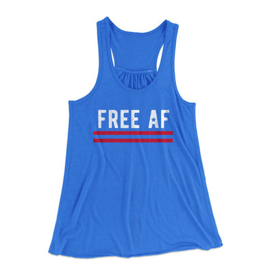 Free AF Women's Flowey Tank Top True Royal | Funny Shirt from Famous In Real Life