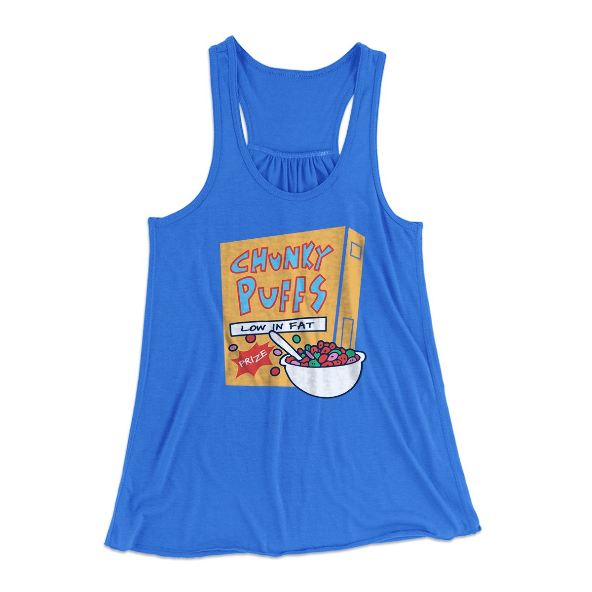 Chunky Puffs Cereal Women's Flowey Tank Top True Royal | Funny Shirt from Famous In Real Life