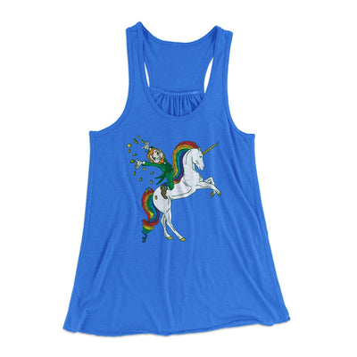 Leprechaun Unicorn Jockey Women's Flowey Tank Top True Royal | Funny Shirt from Famous In Real Life