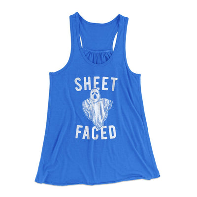 Sheet Faced Women's Flowey Tank Top True Royal | Funny Shirt from Famous In Real Life