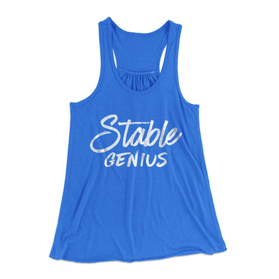Very Stable Genius Women's Flowey Tank Top True Royal | Funny Shirt from Famous In Real Life