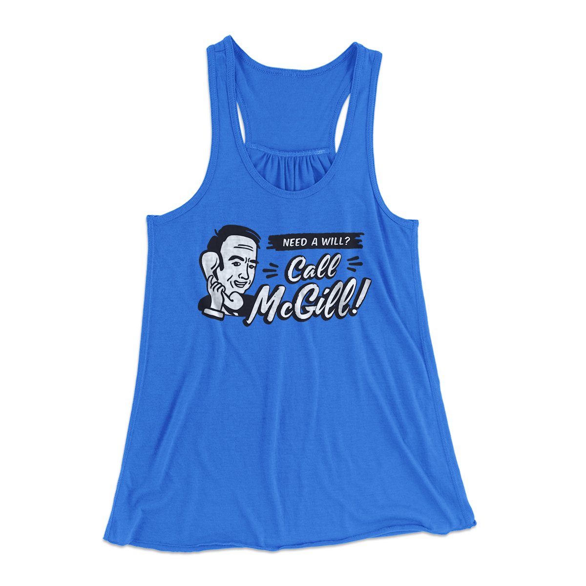 Need A Will Women's Flowey Tank Top True Royal | Funny Shirt from Famous In Real Life