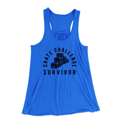 Crate Challenge Survivor 2021 Funny Women's Flowey Tank Top True Royal | Funny Shirt from Famous In Real Life