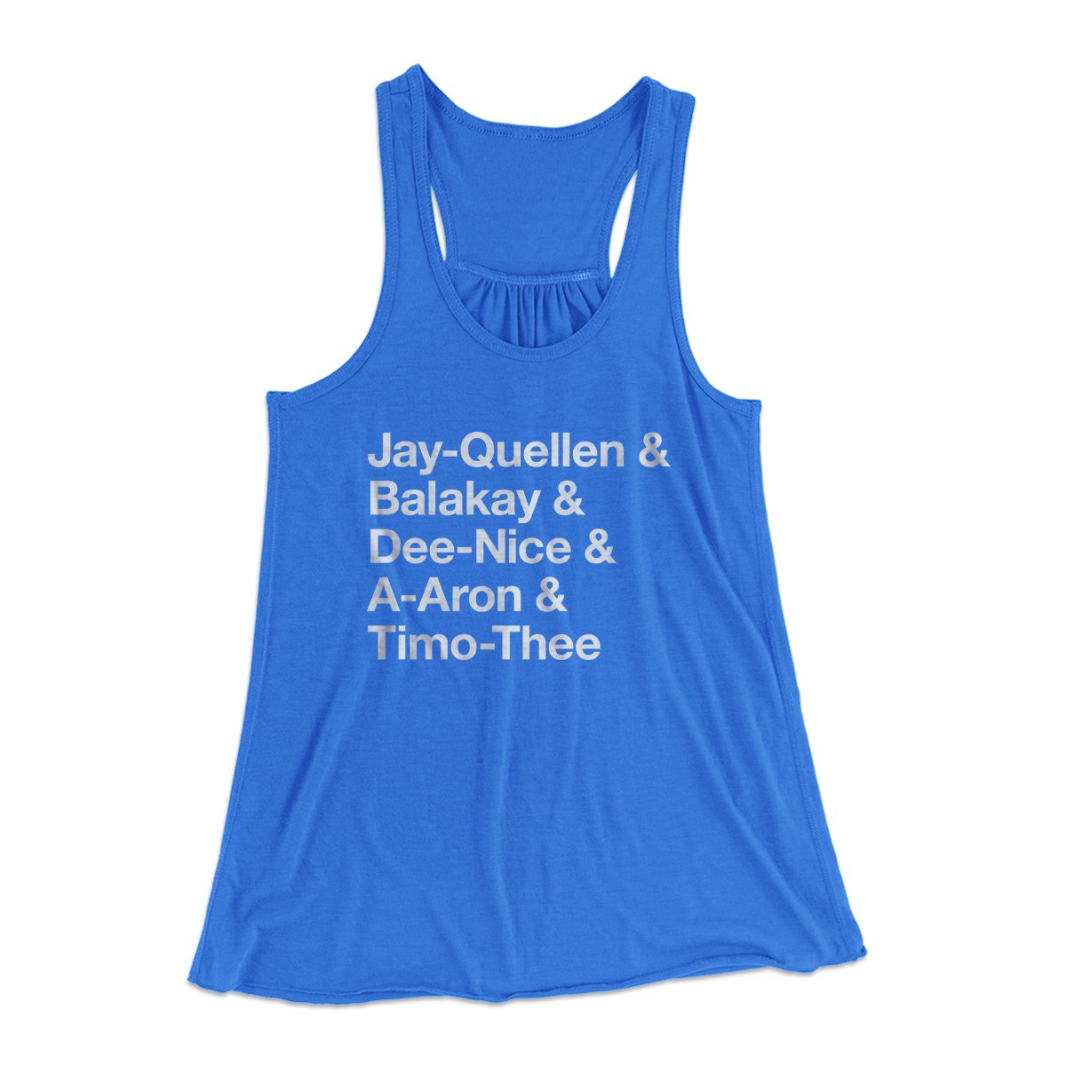 Substitute Teacher Names Women's Flowey Tank Top | Funny Shirt from Famous In Real Life