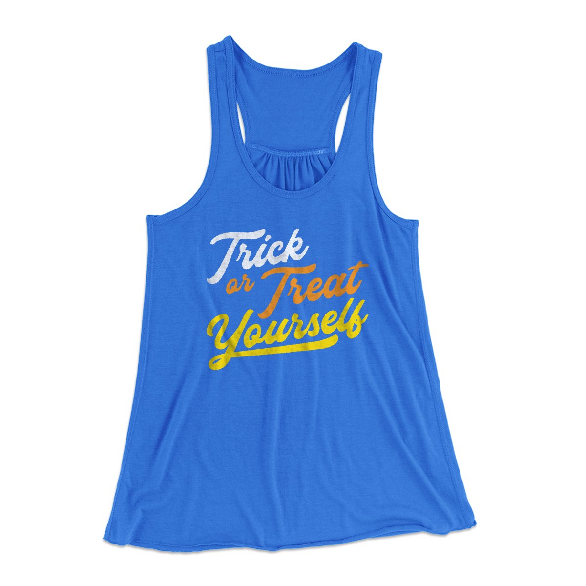 Trick Or Treat Yourself Women's Flowey Tank Top | Funny Shirt from Famous In Real Life