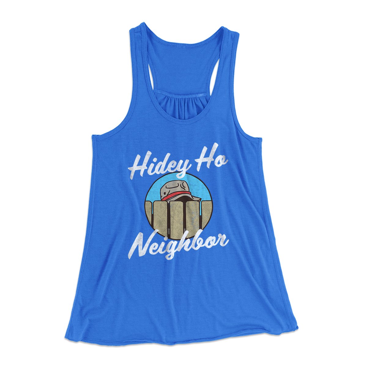 Hidey Ho Neighbor Women's Flowey Tank Top True Royal | Funny Shirt from Famous In Real Life