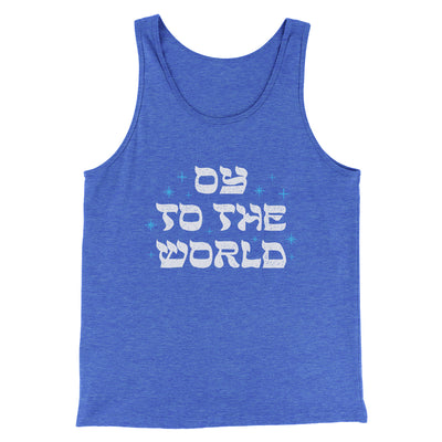 Oy To The World Funny Hanukkah Men/Unisex Tank Top | Funny Shirt from Famous In Real Life