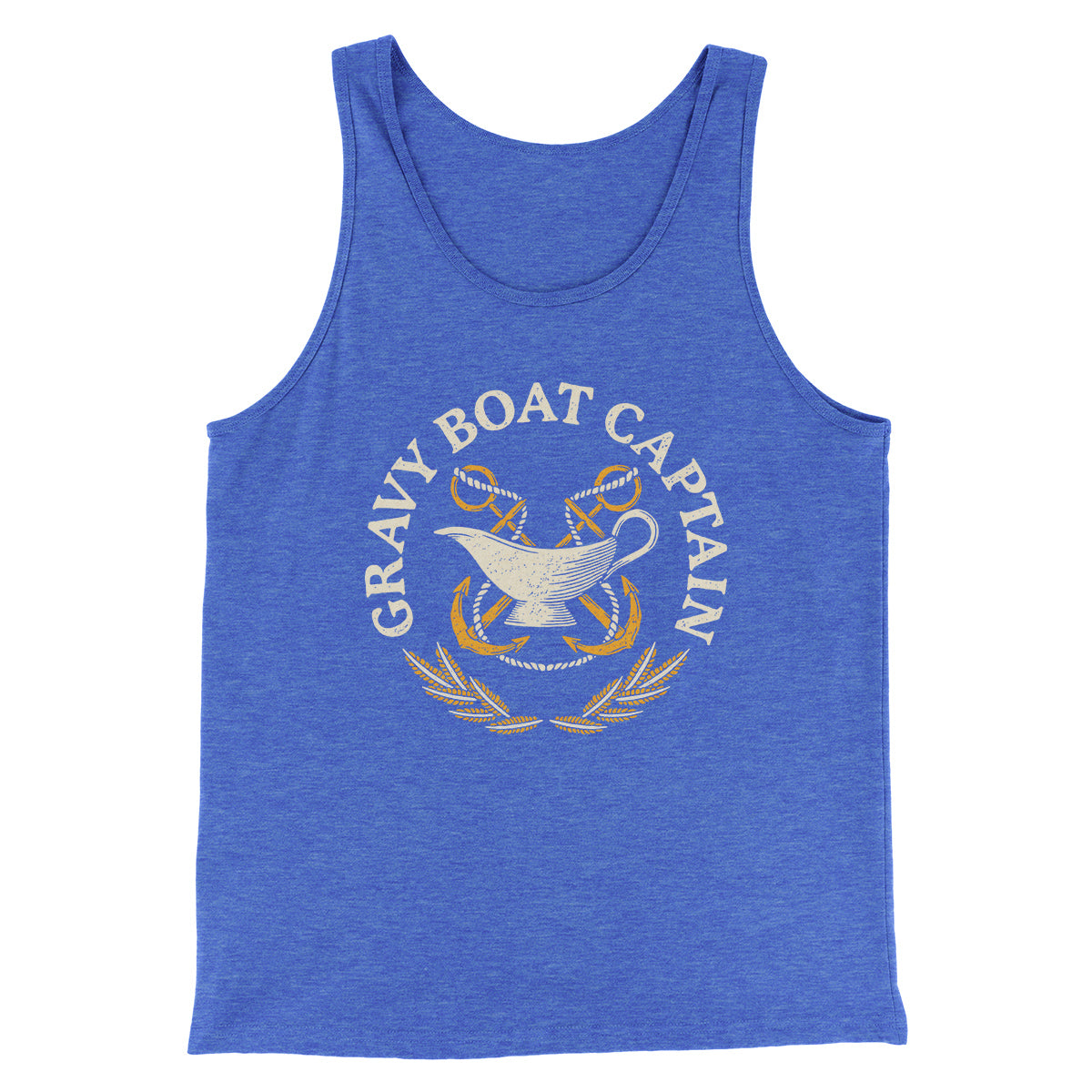 Gravy Boat Captain Funny Thanksgiving Men/Unisex Tank Top True Royal | Funny Shirt from Famous In Real Life