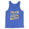Here For A Gourd Time Funny Thanksgiving Men/Unisex Tank Top True Royal | Funny Shirt from Famous In Real Life