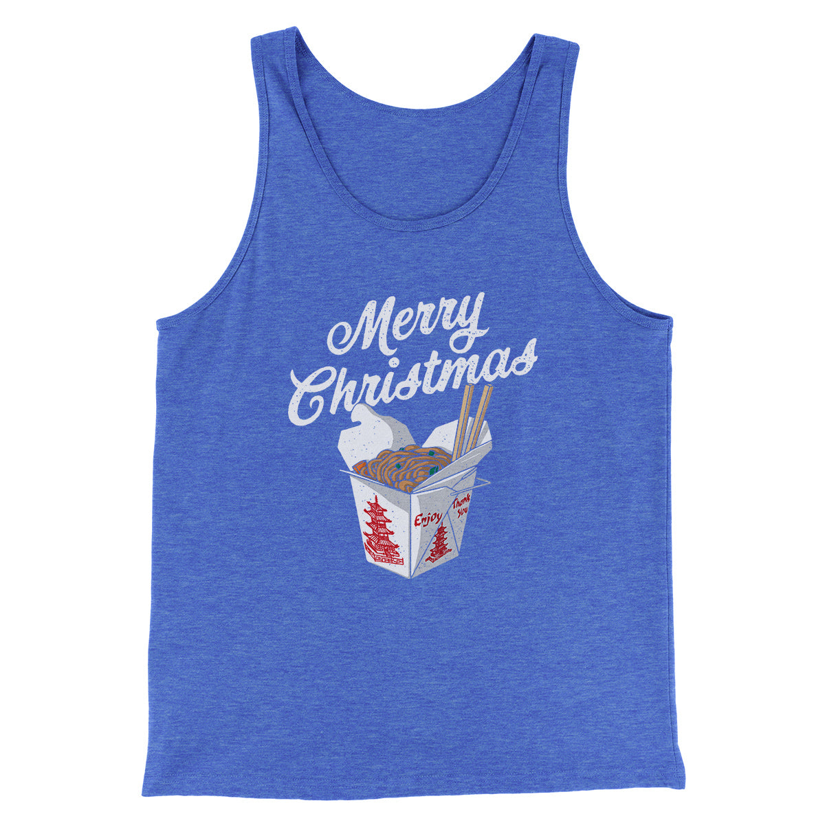 Merry Christmas Takeout Funny Hanukkah Men/Unisex Tank Top | Funny Shirt from Famous In Real Life