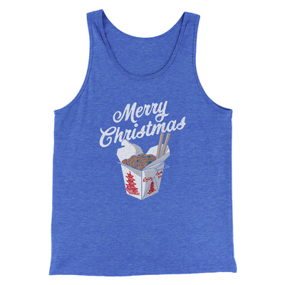 Merry Christmas Takeout Funny Hanukkah Men/Unisex Tank Top True Royal | Funny Shirt from Famous In Real Life