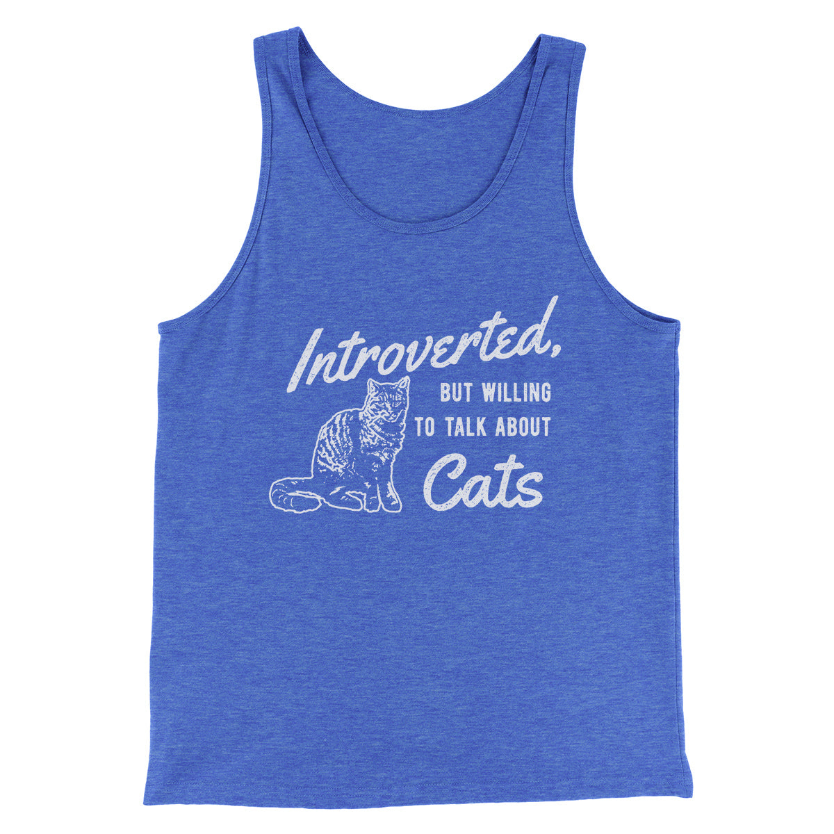 Introverted But Willing To Talk About Cats Men/Unisex Tank Top | Funny Shirt from Famous In Real Life