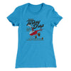 WKRP Turkey Drop Funny Thanksgiving Women's T-Shirt Turquoise | Funny Shirt from Famous In Real Life