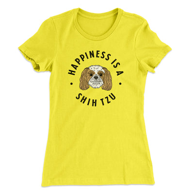 Happiness Is A Shih Tzu Women's T-Shirt Banana Cream | Funny Shirt from Famous In Real Life