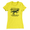 Sexual Tyrannosaurus Chewing Tobacco Women's T-Shirt Banana Cream | Funny Shirt from Famous In Real Life