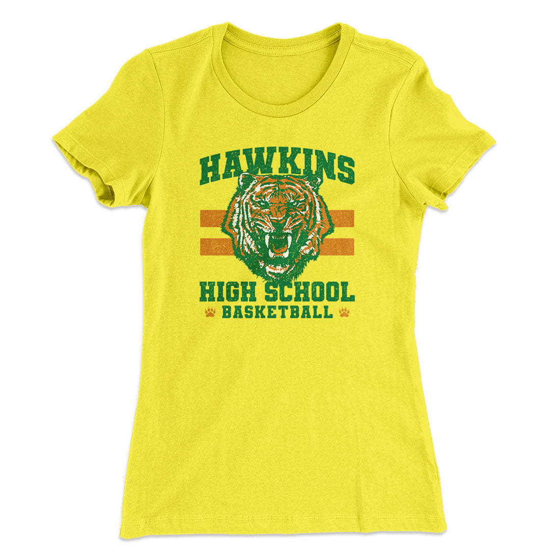 Hawkins Tigers Basketball Women's T-Shirt Banana Cream | Funny Shirt from Famous In Real Life