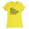 Happy Consumer Driven Love Day Women's T-Shirt Banana Cream | Funny Shirt from Famous In Real Life